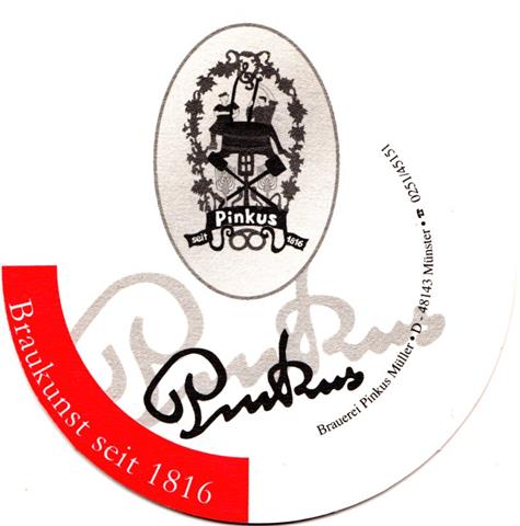 mnster ms-nw pinkus rund 1a (205-braukunst seit 1816-schwarzrot)